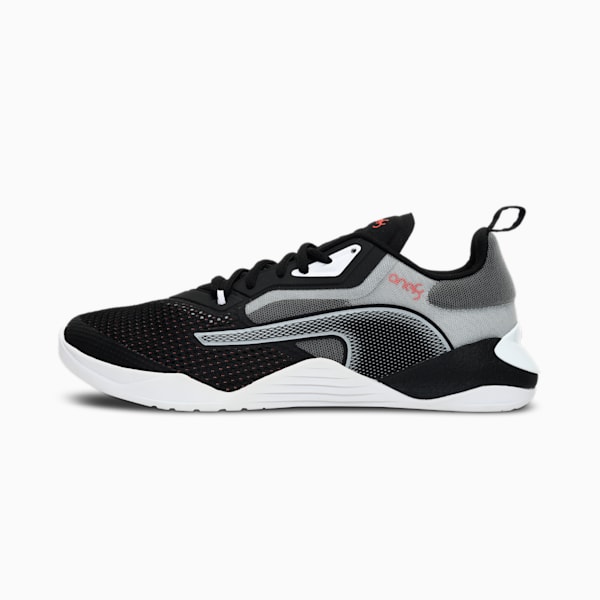 PUMA x one8 Fuse 2.0 Camo Unisex Training Shoes, Puma Black-Harbor Mist, extralarge-IND