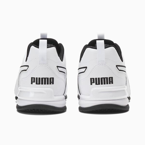 Zapatos para correr de cuero Tazon Advance para hombre, PUMA White-PUMA Black