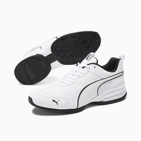 Zapatos para correr de cuero Tazon Advance para hombre, PUMA White-PUMA Black