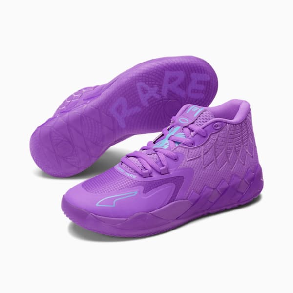 MB.01 Queen City Basketball Shoes, Purple Glimmer-Blue Atoll