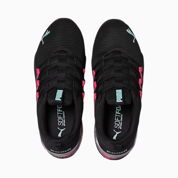 Riaze Prowl Pop Women's Running Shoes, Puma Black-BRIGHT ROSE-Gulf Stream