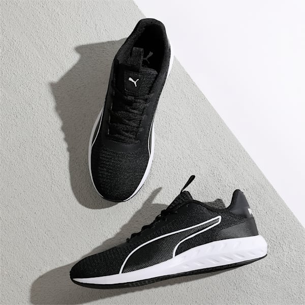 Puma running shoes black and white clearance
