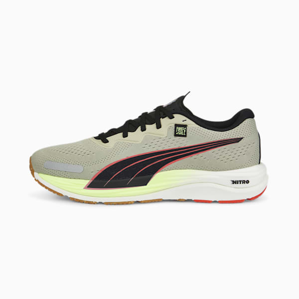 PUMA x FIRST MILE Velocity NITRO™ 2 Men's Running Shoes, Pebble Gray-Firelight-Puma Black, extralarge-IDN