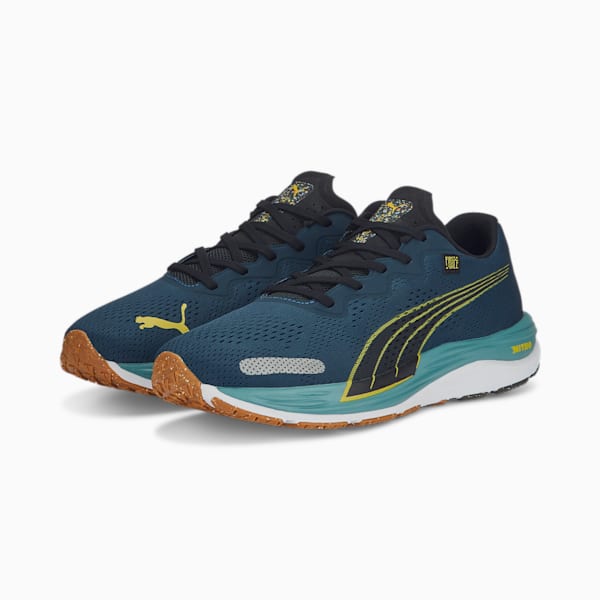 PUMA x FIRST MILE Velocity Nitro 2 Men's Running Shoes, Dark Night-Fresh Pear, extralarge-IND