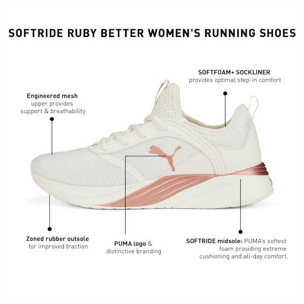 Softride Ruby Better Women's Running Shoes, Warm White-Rose Gold