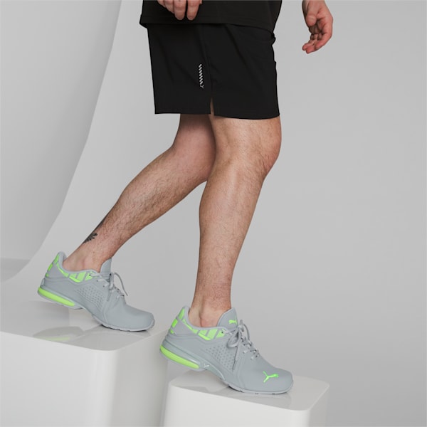 Viz Runner Repeat Men's Running Sneakers, Platinum Gray-Fizzy Lime, extralarge