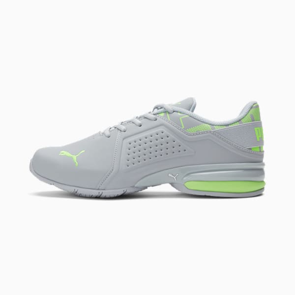 Tenis para correr para hombre Viz Runner Repeat, Platinum Gray-Fizzy Lime, extralarge