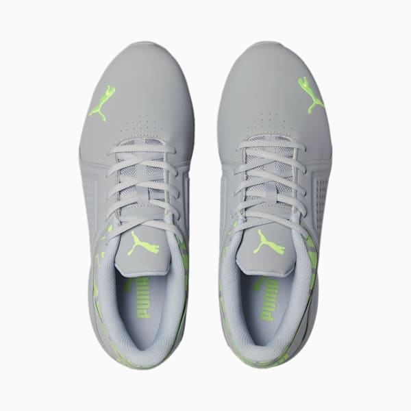 Tenis para correr para hombre Viz Runner Repeat, Platinum Gray-Fizzy Lime, extralarge
