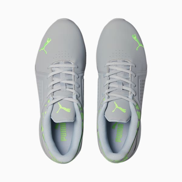 Viz Runner Repeat Men's Running Sneakers, Platinum Gray-Fizzy Lime