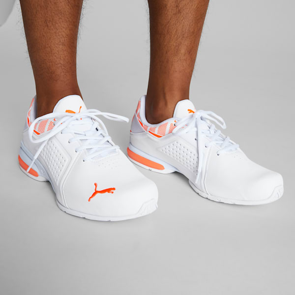 Viz Runner Repeat Men's Sneakers, PUMA White-Ultra Orange, extralarge