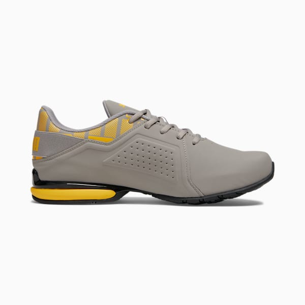 Viz Runner Repeat Men's Running Sneakers, Concrete Gray-Yellow Sizzle, extralarge