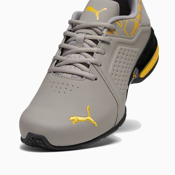 Viz Runner Repeat Men's Sneakers, Concrete Gray-Yellow Sizzle, extralarge