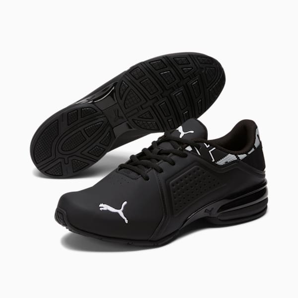 Chaussures de course à pied larges Viz Runner Repeat Homme, Puma Black-Puma White, extralarge