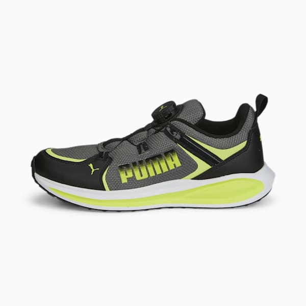 キッズ トゥウィッチ ランナー ディスク JR スニーカー 22-25cm, CASTLEROCK-Light Lime-PUMA Black, extralarge-JPN