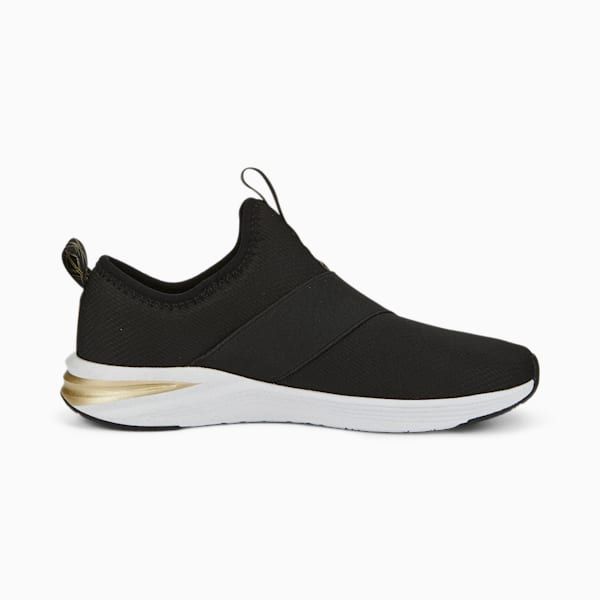Prowl Slip Deco Glam Women's Training Shoes, Puma Black-Puma Team Gold, extralarge-IND