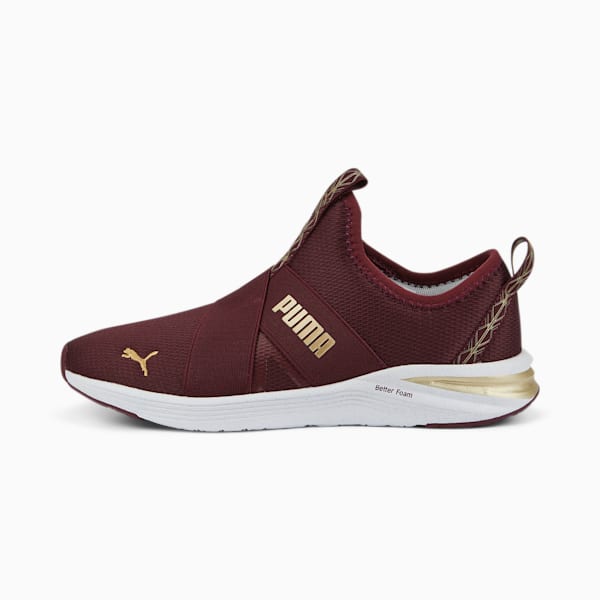 Prowl Deco Glam Women's Slip-on Training Shoes, Aubergine-Puma Team Gold, extralarge