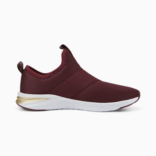 Prowl Slip Deco Glam Women's Training Shoes, Aubergine-Puma Team Gold, extralarge-IND
