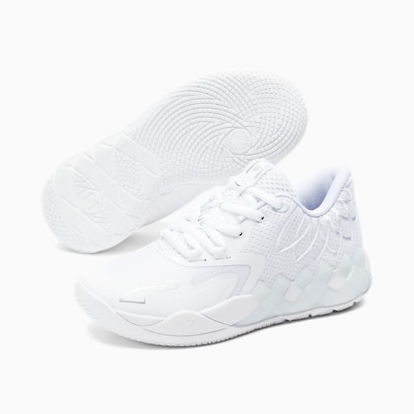 Tenis de básquetbol juvenil PUMA x LAMELO BALL MB.01 Lo, Puma White-Silver, extralarge
