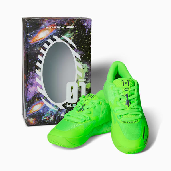 PUMA x LAMELO BALL MB.01 Lo Big Kids' Basketball Shoes, Green Gecko-CASTLEROCK, extralarge