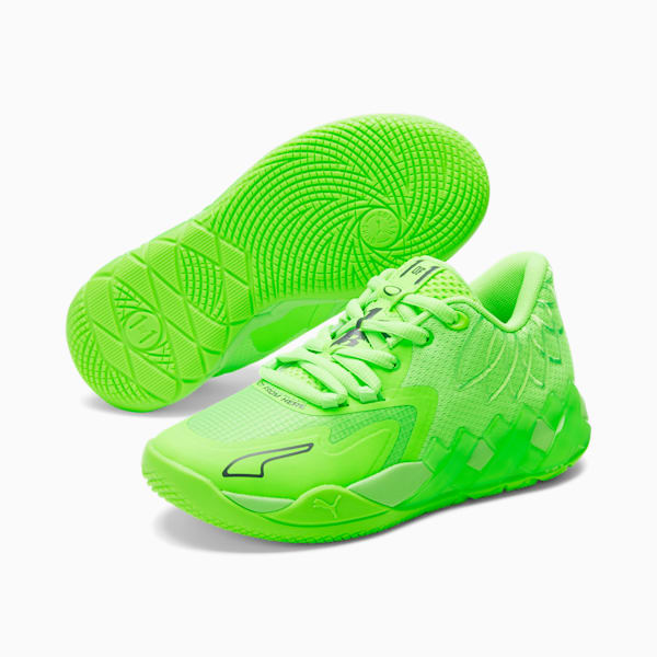 PUMA x LAMELO BALL MB.01 Lo Big Kids' Basketball Shoes, Green Gecko-CASTLEROCK, extralarge