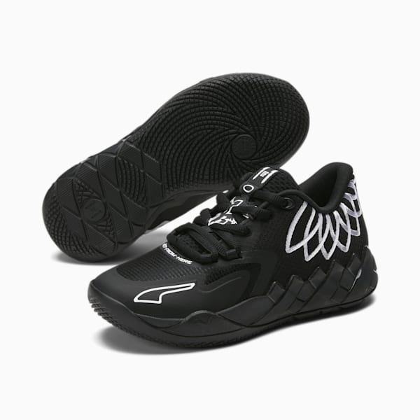 PUMA x LAMELO BALL MB.01 Lo Big Kids' Basketball Shoes, PUMA Black-PUMA Black, extralarge