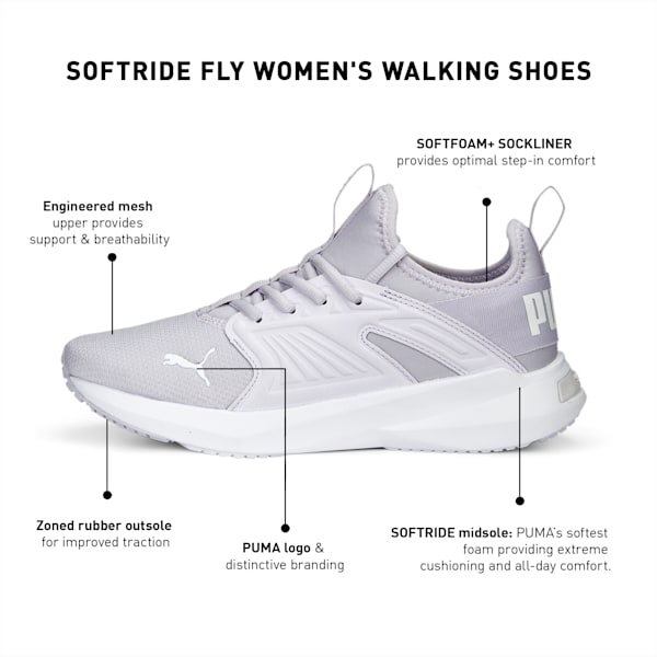 SOFTRIDE Fly Women's Walking Shoes, Spring Lavender-PUMA White, extralarge-IND