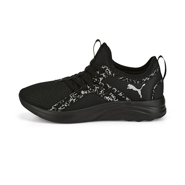 SOFTRIDE Sophia Marble Women's Running Shoes, Puma Black-Metallic Silver, extralarge-IND