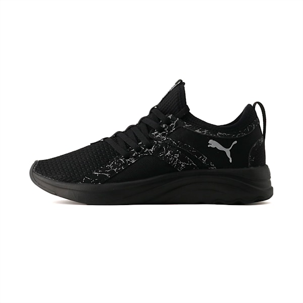 ウィメンズ ソフトライド ソフィア マーブル ランニングシューズ, Puma Black-Metallic Silver, extralarge-JPN
