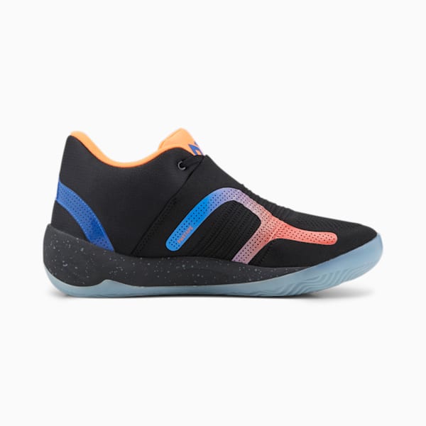 Rise NITRO™ RJ Men's Basketball Shoes, PUMA Black-Ultra Orange-Strong Blue, extralarge