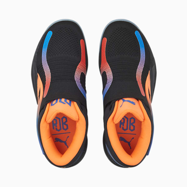 Rise NITRO RJ Men's Basketball Shoes, PUMA Black-Ultra Orange-Strong Blue