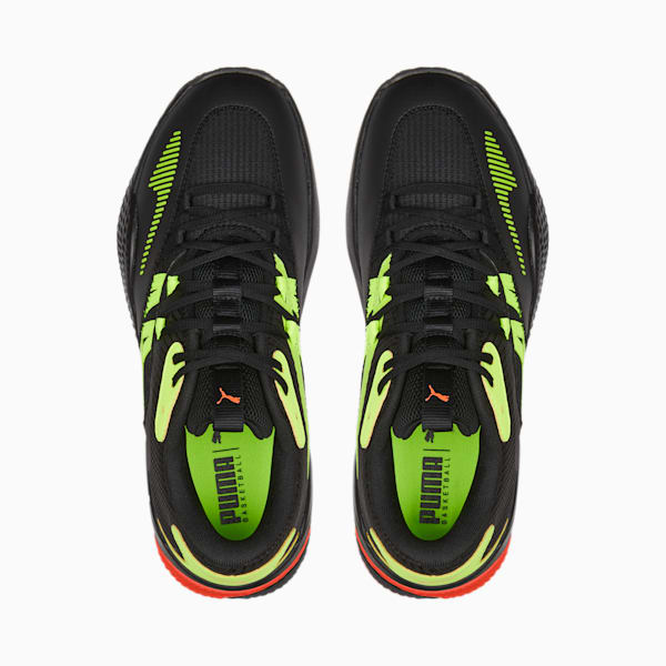 Court Rider 2.0 Glow Stick Unisex Basketball Shoes, Puma Black-Lime Squeeze, extralarge-IND