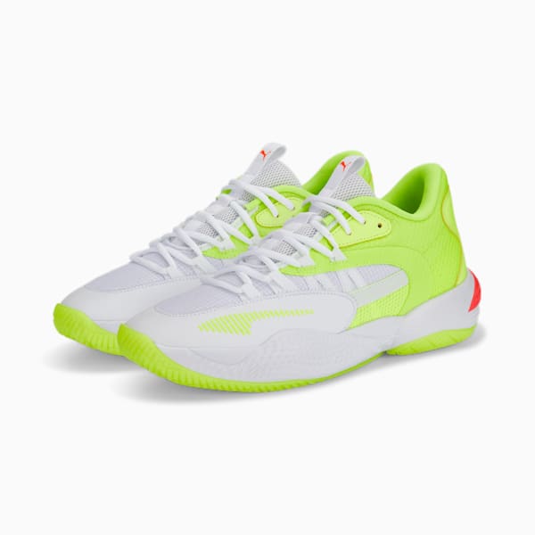 Zapatos de básquetbol Court Rider 2.0 Glow Stick, Puma White-Lime Squeeze