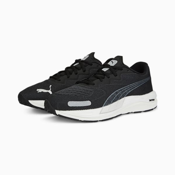Velocity NITRO™ 2 Wide Men's Running Shoes, Puma Black-Metallic Silver, extralarge