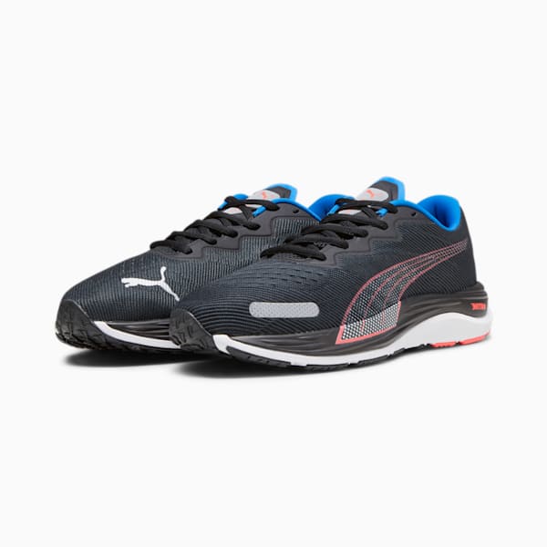 Zapatos Velocity NITRO™ 2 Wide de hombre para correr, PUMA Black-Fire Orchid-Ultra Blue, extragrande