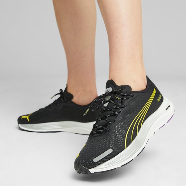 Tenis para correr para mujer Velocity NITRO 2 GORE-TEX®, PUMA Black-Purple Pop-Yellow Burst, extralarge