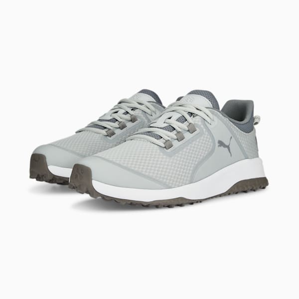 メンズ ゴルフ フュージョン グリップ ラバーソール スパイクレス シューズ, Flat Light Gray-PUMA Silver-QUIET SHADE, extralarge-JPN