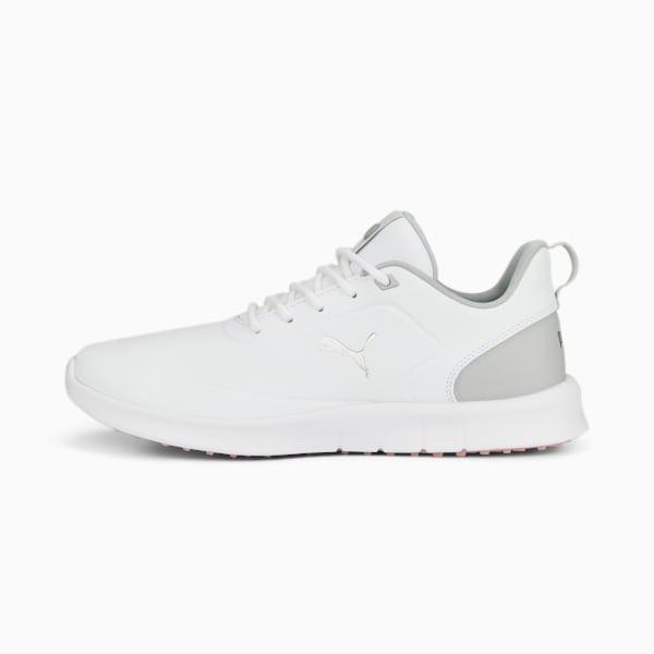 ウィメンズ ゴルフ ラグナフュージョン WP ラバーソール スパイクレス シューズ, PUMA White-Flat Light Gray, extralarge-JPN