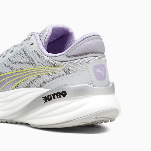 Magnify NITRO™ 2 Women's Running Shoes, Ash Gray-PUMA White-Yellow Burst-Vivid Violet, extralarge