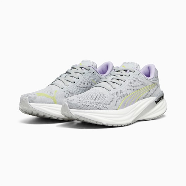 Magnify NITRO™ 2 Women's Running Shoes, Ash Gray-PUMA White-Yellow Burst-Vivid Violet, extralarge