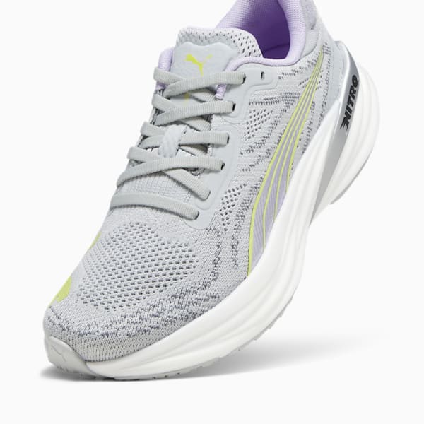 Magnify NITRO 2 Women's Running Shoes, Ash Gray-PUMA White-Yellow Burst-Vivid Violet, extralarge-IND