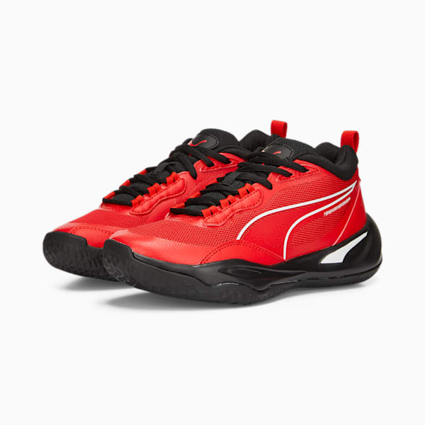 Playmaker Pro Basketball Shoes Youth, High Risk Red-Jet Black
