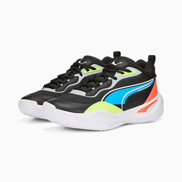 Playmaker Pro Youth Basketball Shoes, Jet Black-Lime Squeeze, extralarge-AUS