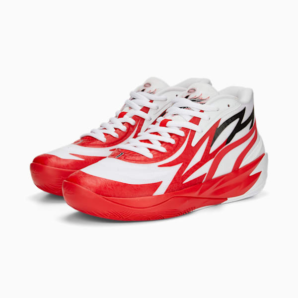MB.02 Basketball Shoes, Puma White-High Risk Red, extralarge-IND
