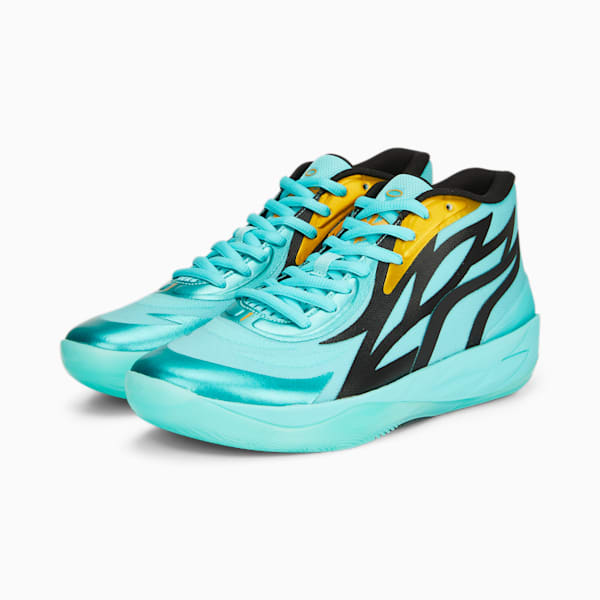 PUMA x LAMELO BALL MB.02 Honeycomb Basketball Shoes, Elektro Aqua, extralarge-IND
