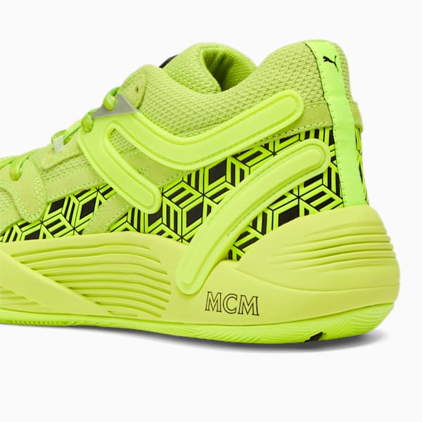 PUMA x MCM TRC Blaze Court Sneakers, Acid Lime-Puma Black, extralarge-GBR