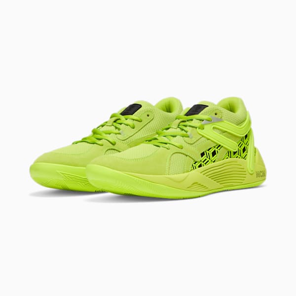PUMA x MCM TRC Blaze Court Sneakers, Acid Lime-Puma Black, extralarge-GBR