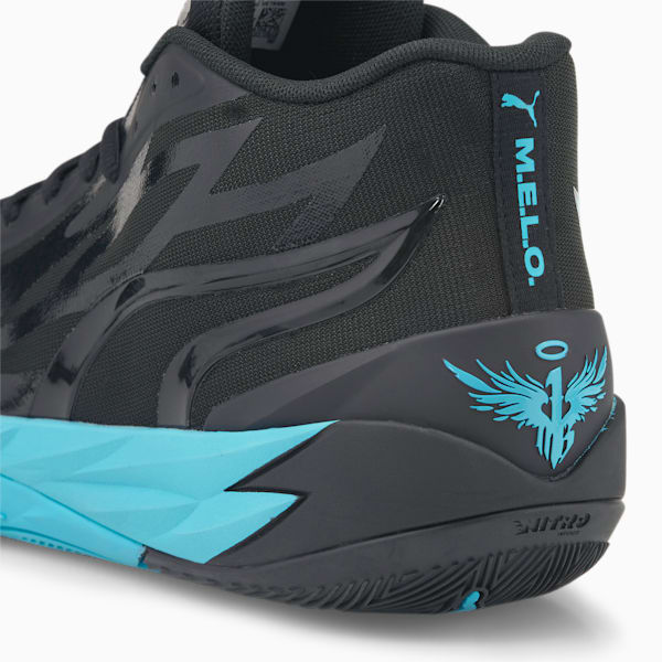 MB.02 Unisex Basketball Shoes, Puma Black-Blue Atoll, extralarge-IND