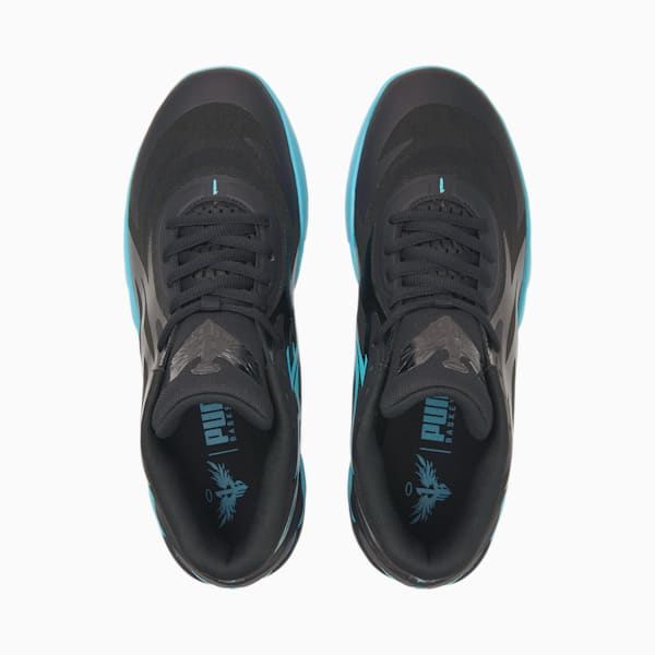 MB.02 Unisex Basketball Shoes, Puma Black-Blue Atoll, extralarge-IND