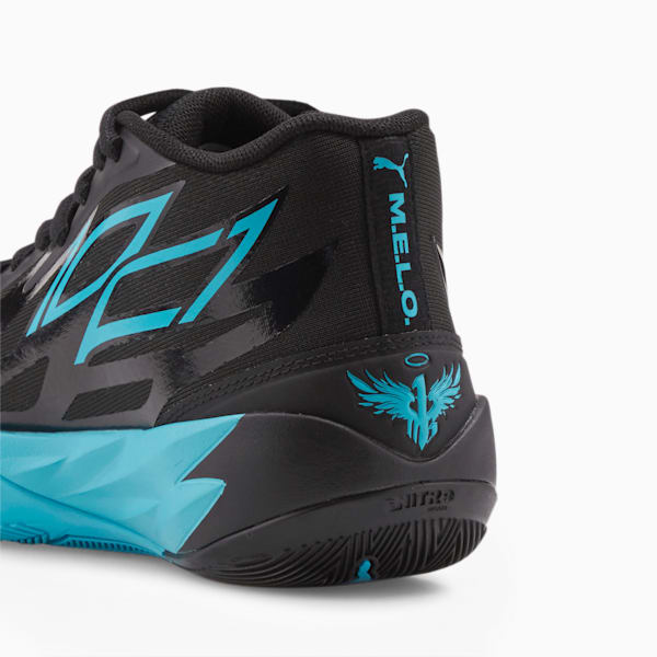MB.02 Phenom Big Kids' Basketball Shoes, Puma Black-Blue Atoll