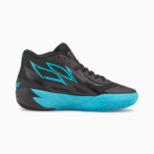 MB.02 Phenom Big Kids' Basketball Shoes, Puma Black-Blue Atoll